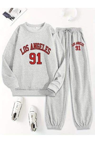 Frisson طقم سويت شيرت مطبوع من Los Angeles
