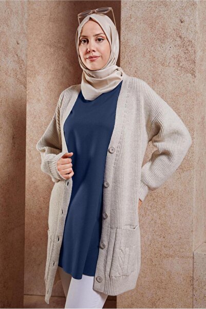 TRENDTESETTÜR WOMEN'S DARK BLUE (INDIGO) SLEEVELESS INNER TUNIK T 4485