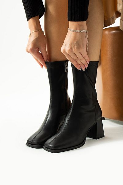 Bayramoğlu Stretch Ankle Medium Heeled Boots (7cm)