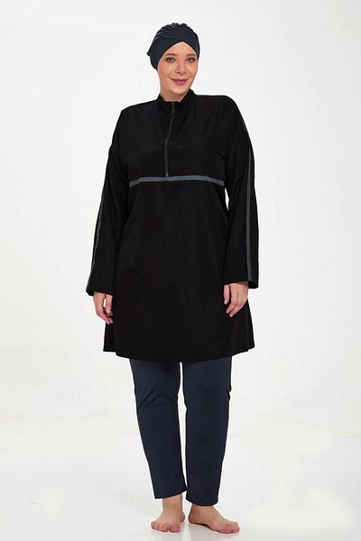 TRENDTESETTÜR Costum de baie cu hijab bleumarin de mărime mare - K.Navy Blue T. 1427