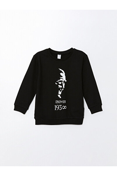 LC Waikiki Lcwk Bisiklet Yaka Uzun Kollu Atatürk Baskılı Erkek Bebek Sweatshirt