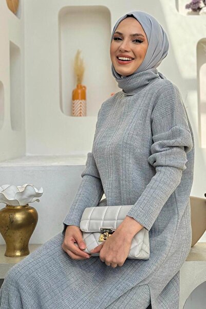 TRENDTESETTÜR Gray Knit Pants Women's Set - t 1006-2