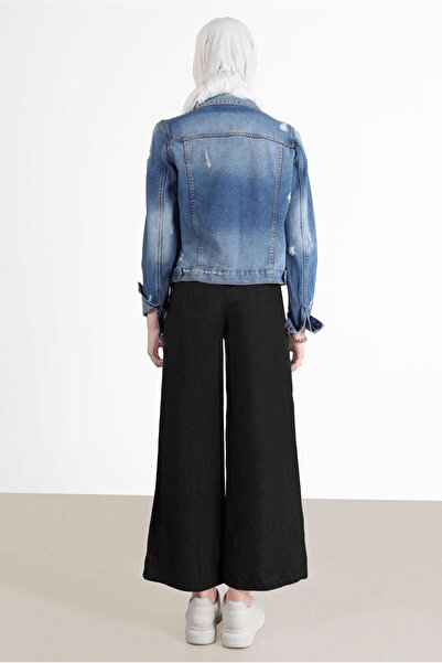 TRENDTESETTÜR GRAY Smoked Women's Denim Trousers - Wide Leg T 0205