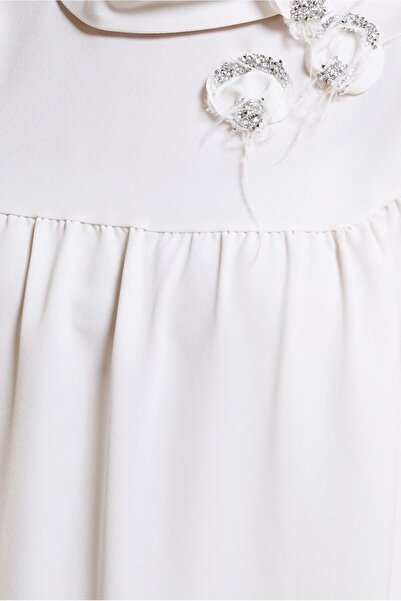 TRENDTESETTÜR Ecru Stone Detailed Women's Tunic - T 42902