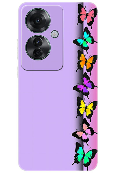 OPPO Reno 11F 5G (CPH2603) Uyumlu Kılıf Desen Baskılı Silikon Kelebek STK:671...