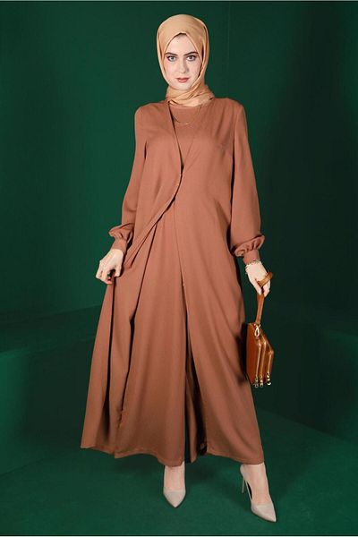 TRENDTESETTÜR Γυναικεία φόρμα ζακέτα καφέ καραμέλα - T 42766