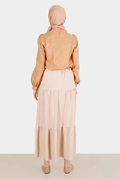 TRENDTESETTÜR Orange Mustard Women's Blouse - with Tie Detail, Model 42925