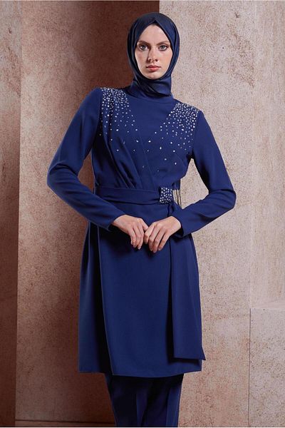 TRENDTESETTÜR Σετ παντελονιών Navy Blue Stone - Γυναικείο A.Lacivert T 30279