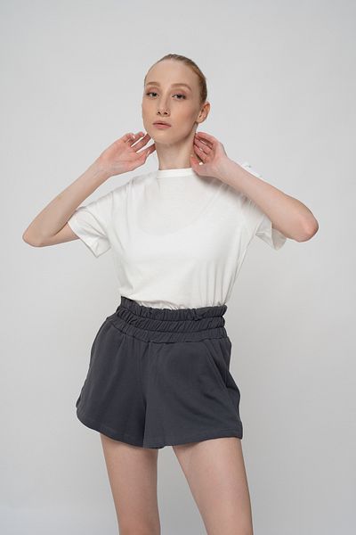 COMMON MELON Women's Smoked Shorts - Basic 3 Thread Pockets