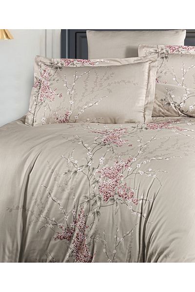 First Choice Firstchoice Wisteria Powder - Cotton Satin Double Bedding Set
