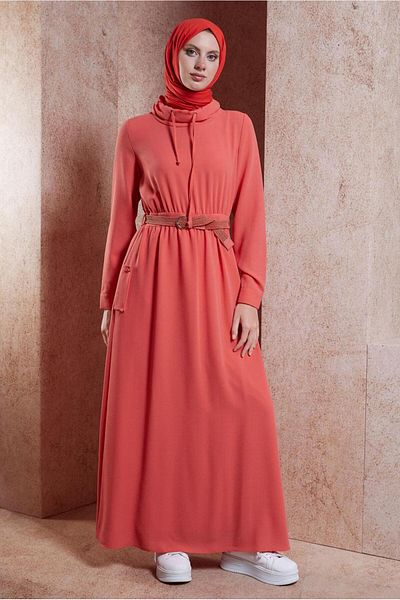 TRENDTESETTÜR Coral Pocket Hijab Dress - Women's T 42590