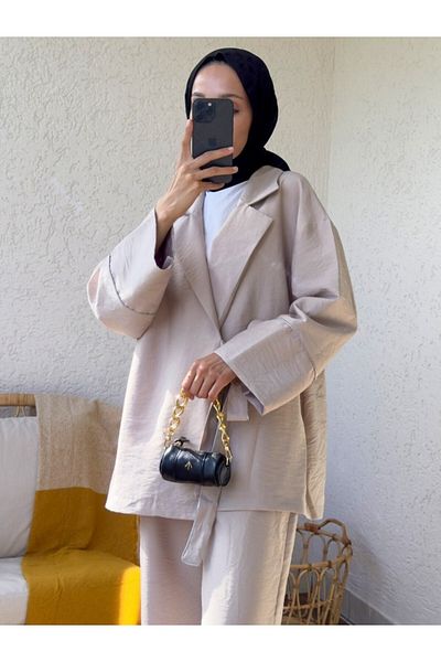 Modamorfo مجموعة مفصلة بشريط ربط جانبي بلون الحجر