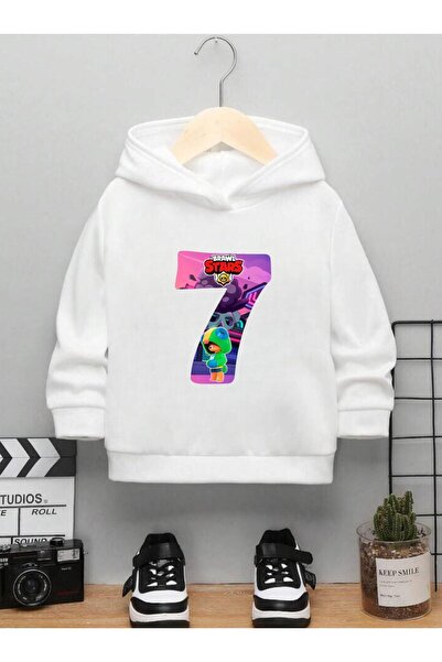 JoneBase سويت شيرت بغطاء للرأس مطبوع للأطفال من Brawl Stars 7 - قطن