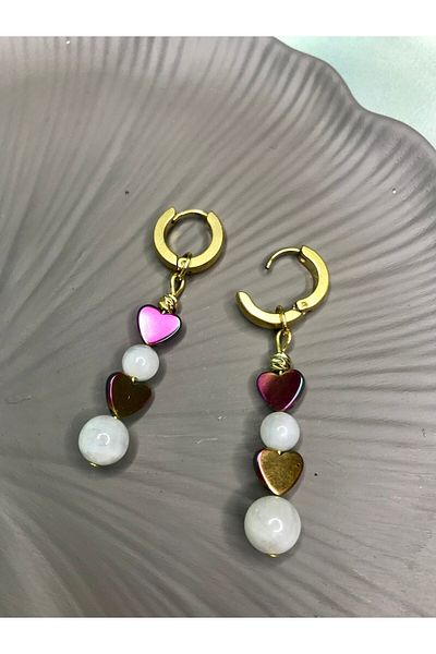 staınless steel Steel Moonstone Earrings
