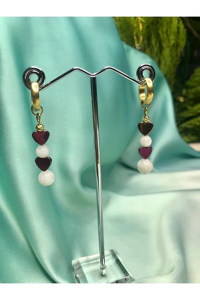 staınless steel Steel Moonstone Earrings