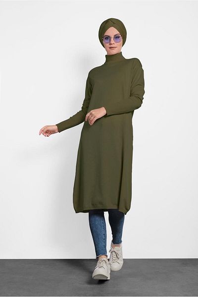 Alvina Fishing Neck Long Knitting Tunic 40022