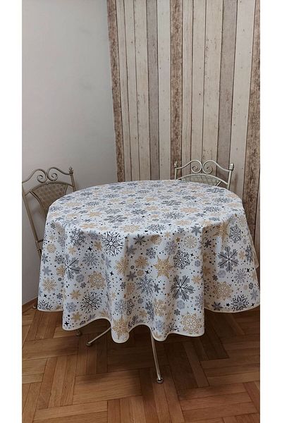 gonk Round,Christmas Patterned,Duck (Liquid Protective,Stain-Protective) Fabric,Tablecloth