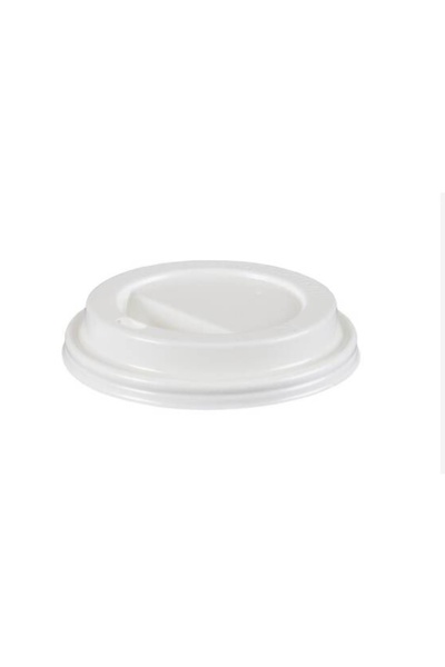 Kraft 8-9-12 oz Plastik Sıcak İçecek Kapağı Beyaz -50 Adet