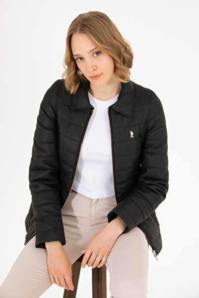 U.S. Polo Assn. Kadın Siyah Deri Ceket 50269051-001