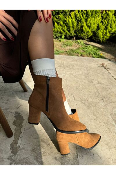 İnan Ayakkabı Women's Heel Boots (7.5 cm) Heel Length