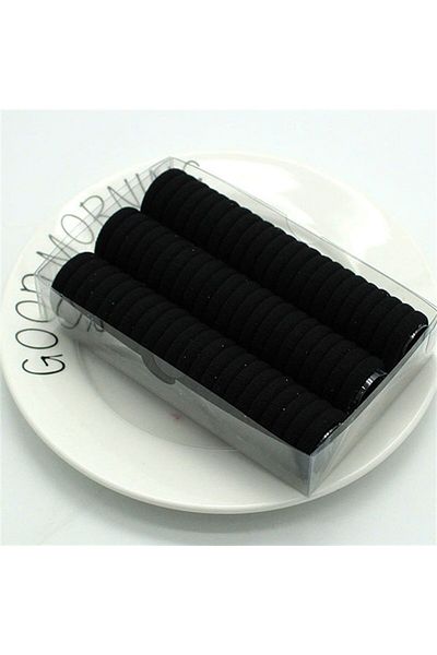 So Much Accesories So-much Women's 66 Pieces Black Hair Rubber Buckle Set-boxed-7