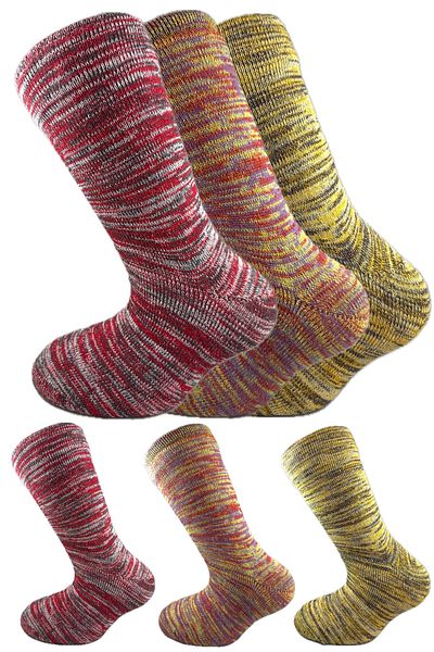 SİHİRLİ AYAKLAR Colorful 3 Pairs Thermal Unisex Men's and Women's Socks - Thick and Warm Heat Sink 38-42