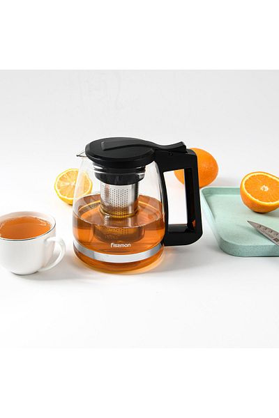 Fissman Glass Tea Pot with Filter 2000mL, Glass Tea Pot Infuser, Great For Loose Leaf Tea