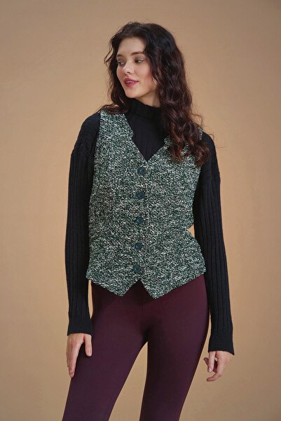 Los banditos Богемський стиль жіночий жилет із зеленим візерунком