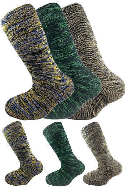 SİHİRLİ AYAKLAR Colorful 3 Pairs Thermal Unisex Men's and Women's Socks - Thick and Warm Heat Sink 38-42