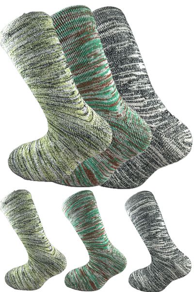SİHİRLİ AYAKLAR Colorful 3 Pairs Thermal Unisex Men's and Women's Socks - Thick and Warm Heat Sink 38-42