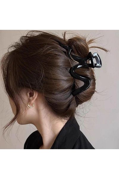 So Much Accesories Shiny Acetate Black Latch Buckle - Luxury