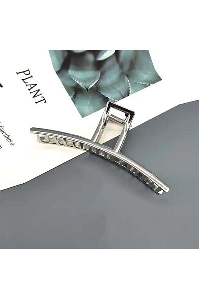 So Much Accesories مشبك مزلاج معدني كبير الحجم من So-Much New Trend باللون الفضي