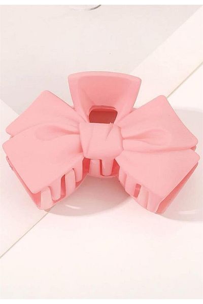 So Much Accesories SoMuch Special Material Velvety Textured Bow Pink Latch Buckle