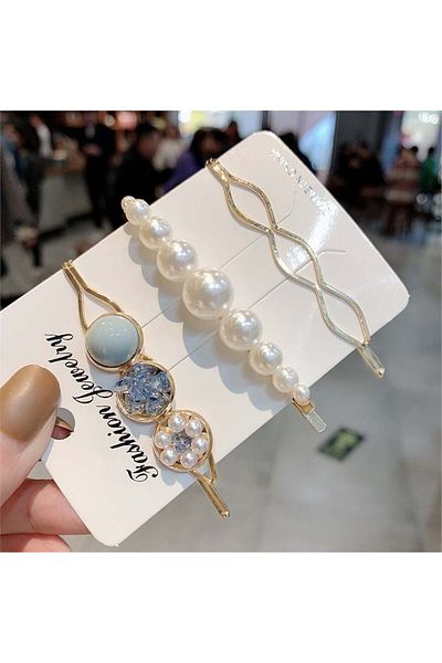 So Much Accesories 3-Piece and 7-Piece Pearl Buckle Set