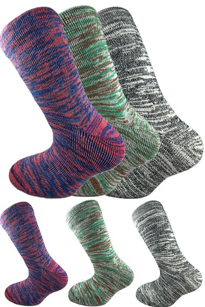 SİHİRLİ AYAKLAR Colorful 3 Pairs Thermal Unisex Men's and Women's Socks - Thick and Warm Heat Sink 38-42
