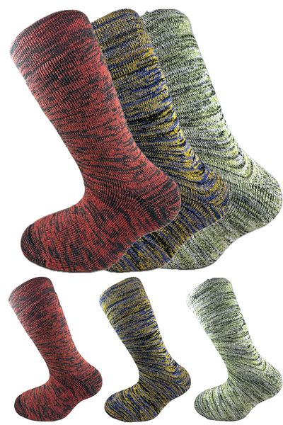 SİHİRLİ AYAKLAR Colorful 3 Pairs Thermal Unisex Men's and Women's Socks - Thick and Warm Heat Sink 38-42