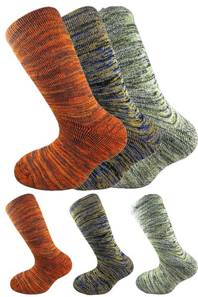SİHİRLİ AYAKLAR Colorful 3 Pairs Thermal Unisex Men's and Women's Socks - Thick and Warm Heat Sink 38-42