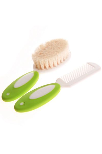 VaVbaby Baby Natural Bristle Brush and Comb Set