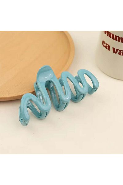 So Much Accesories مشبك معدني لامع بلون الباستيل - مشبك أزرق فاتح