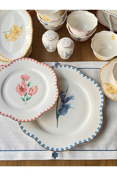 ROSSEV Flowers 42 Piece Breakfast Set - 6 People