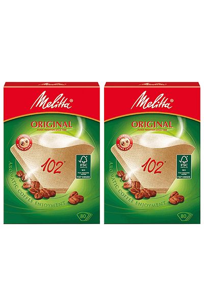 melitta 160 Pieces Classic Brown Aroma Filter Paper - 102/80 Pack of 2