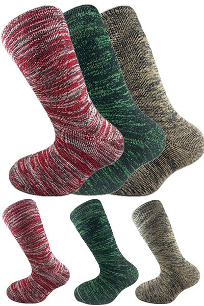 SİHİRLİ AYAKLAR Colorful 3 Pairs Thermal Unisex Men's and Women's Socks - Thick and Warm Heat Sink 38-42