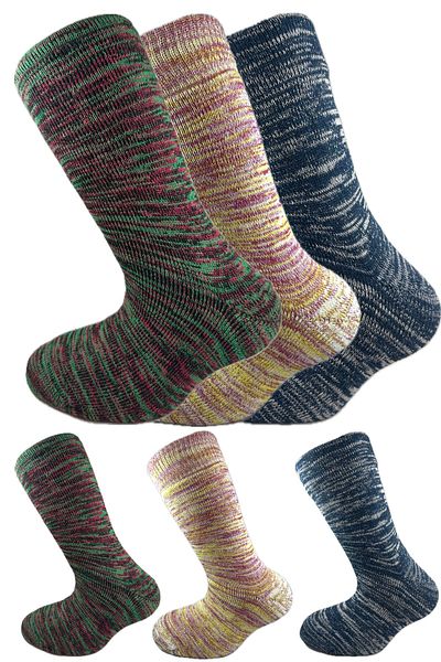 SİHİRLİ AYAKLAR Colorful 3 Pairs Thermal Unisex Men's and Women's Socks - Thick and Warm Heat Sink 38-42