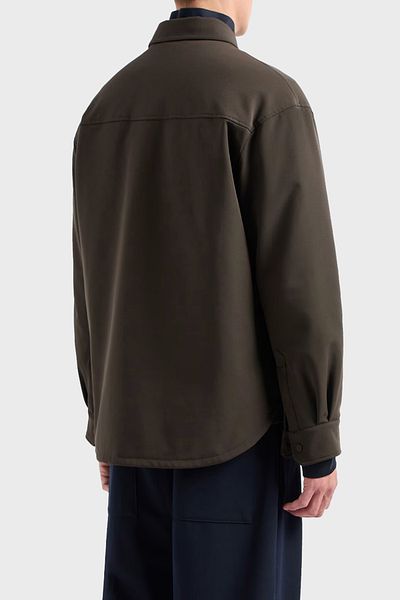Emporio Armani سترة رجالية ذات قصة عادية وياقة قميص - سترة 6D1CN0 1NUBZ 05A6