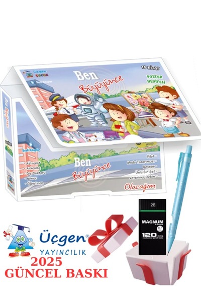 Üçgen Yayıncılık Üçgen Çocuk Ben Büyüyünce (10 Kitap) + Faber Eğitim Seti