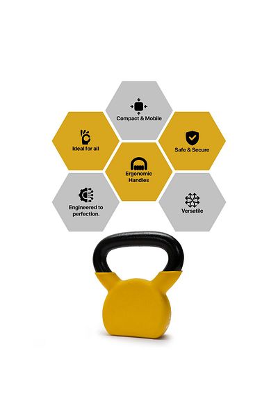 KETTLER Kettlebell of 4Kg (8.8LB) Includes 1 * 4Kg (8.8LB) | Yellow | Material : Iron