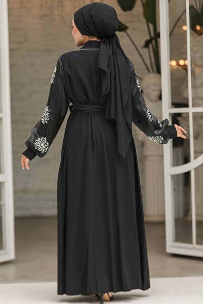 Neva Style Balloon Sleeve Black Hijab Evening Dress 42751S
