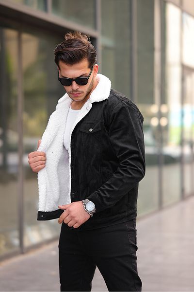 comstar Men's Trend Velvet Fur Jacket Black