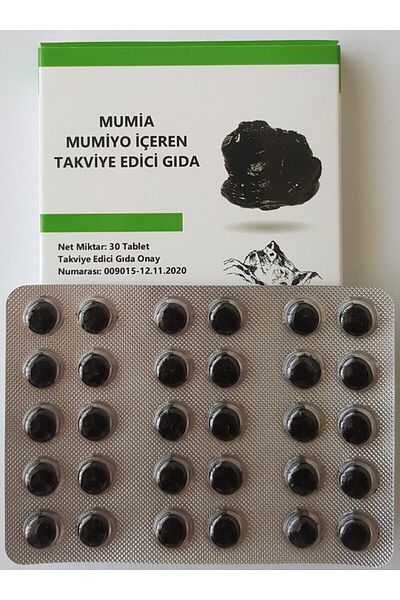 MUMİA MUMİYO İÇEREN TAKVİYE EDİCİ GIDA 30 قرص 100% موميو نقي - شيلاجيت مستورد من قيرغيزستان