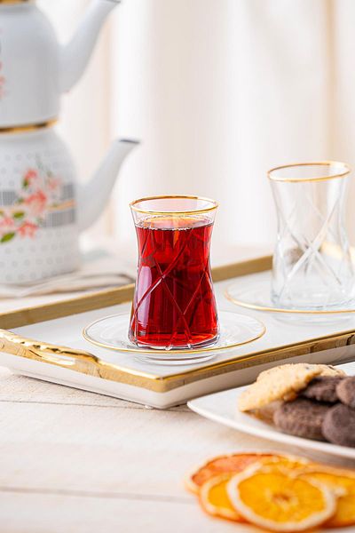 ACAR Amethyst 6-Piece 12-Piece Gold Tea Set